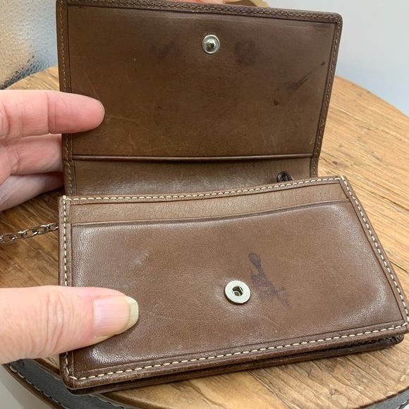Coach Brown Leather Vintage Key Ring Card Holder Mini Wallet - Picture 5 of 9